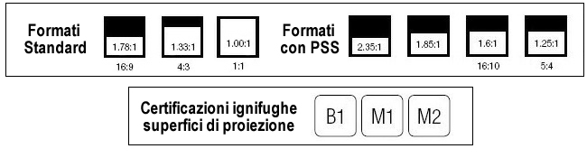 Formati schermo per proiezione Professional